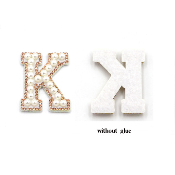 26 ตัวอักษร Rhinestone Patch 3D Beaded Embroidery Patch