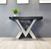 Mirror console table made of glass