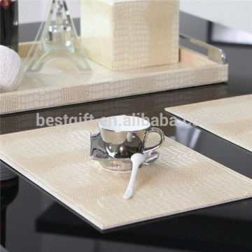 Crocodile leather decorative table mat placemat table pad