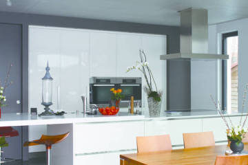 orange kitchen cabinet