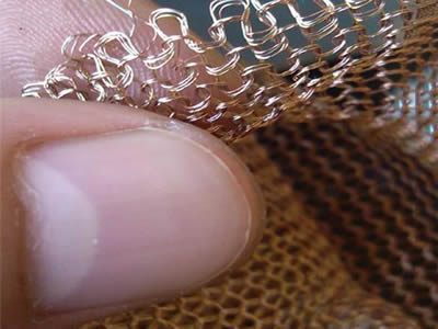 Copper Knitted Wire Mesh with Flatten and Ginning Type for Filter Filtration