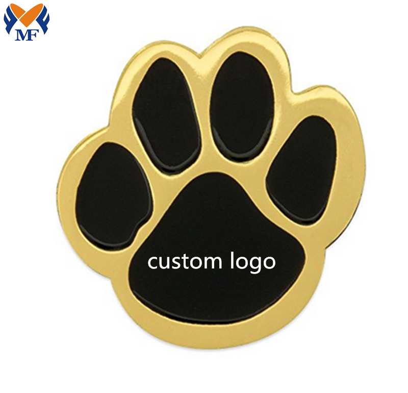 Black And Gold Paw Pin