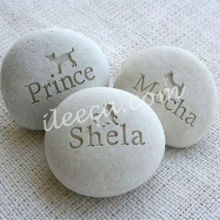 River engraved stone pebble with words