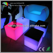 PE Plastic Rechargeable LED Cube / LED Cube Chairs / Light Cube Seat