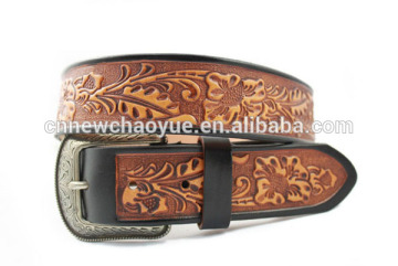 Genuine cowhide leather belt,embossed man belt,custom buckles