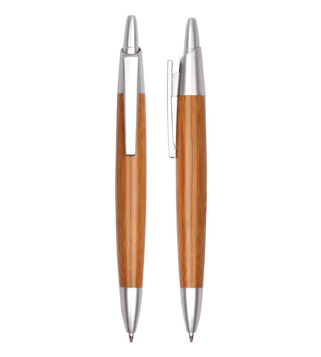 Oval bamboo ball pen