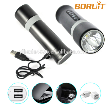 Novelty Bluetooth Flashlight with Speaker + Mount