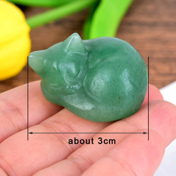 绿色水晶猫治愈石