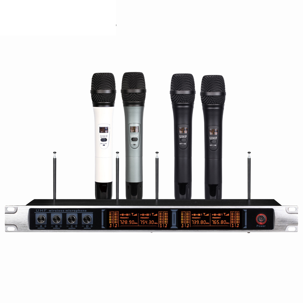 China Custom Four Channels Vhf Wireless Microphone Cordless And Speaker