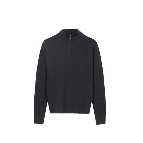 Men's Knitted Half Zip Up Mock Neck Pullover