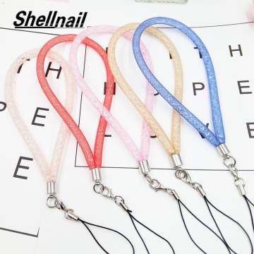 Shellnail New Mobile Phone Lanyard Hanging Neck Split Rotating Ring Rope Mobile Phone Crystal Pendant Hanging Neck Crystal Strap