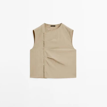 Women's side silver button design vest