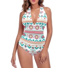 Custom Aztec Western Summer Swim Suits Women Halter Bikini Swimming Wear