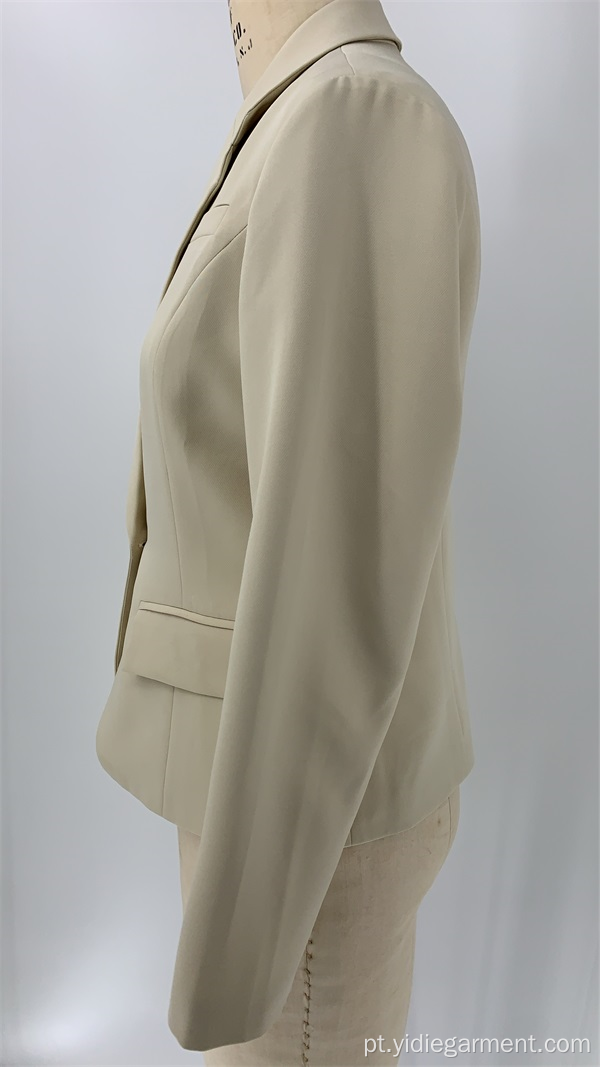 Blazer casual feminino off white de negócios