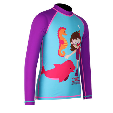 Seaskin Kids Long Sleeve Rash Guard for Swimming