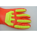 Guanti rivestiti in PVC rossi fluorescenti con TPR