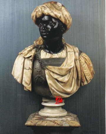 Stone african bust sculpture