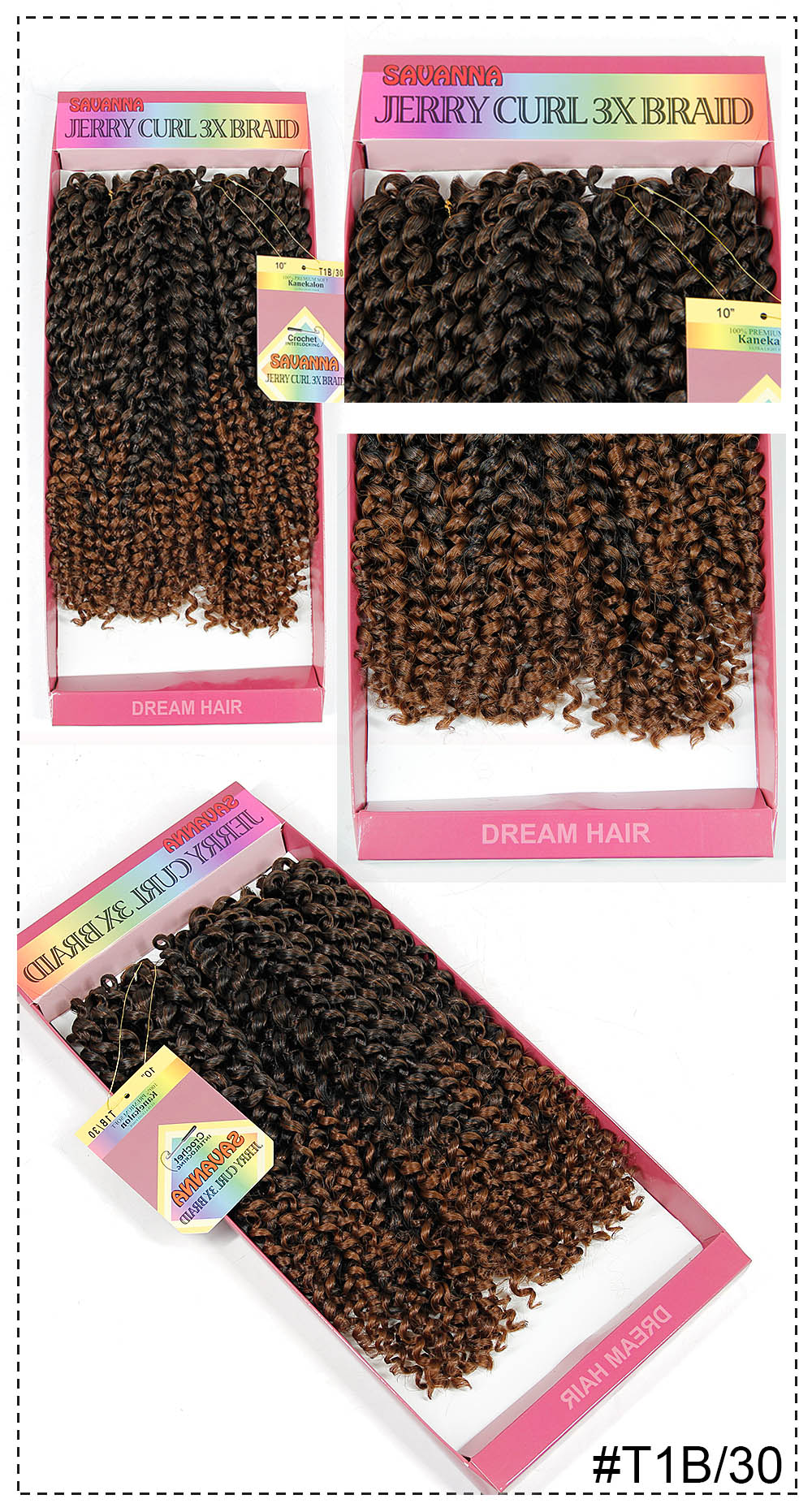 Synthetic Crochet Hair Jerry curly Hair Kinky Twist Braiding hair with Ombre Crochet Braid