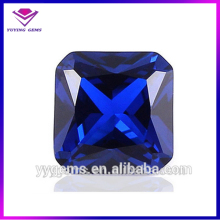 35# Created Blue Sapphire Princess Square Cut Synthetic Blue Corundum