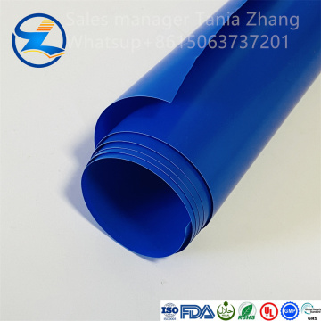 Rollo de película de PVC personalizable de color azul