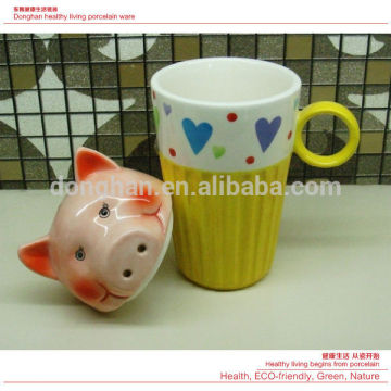 porcelain mug with animal design pig mug for children,