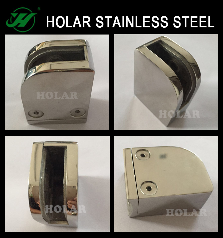 Stainless steel glass clamps for stairs handrail