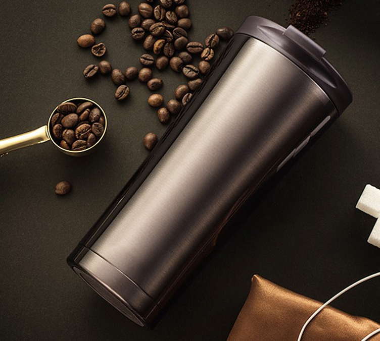 Customizable stainless steel thermal insulated coffee tumbler no handle