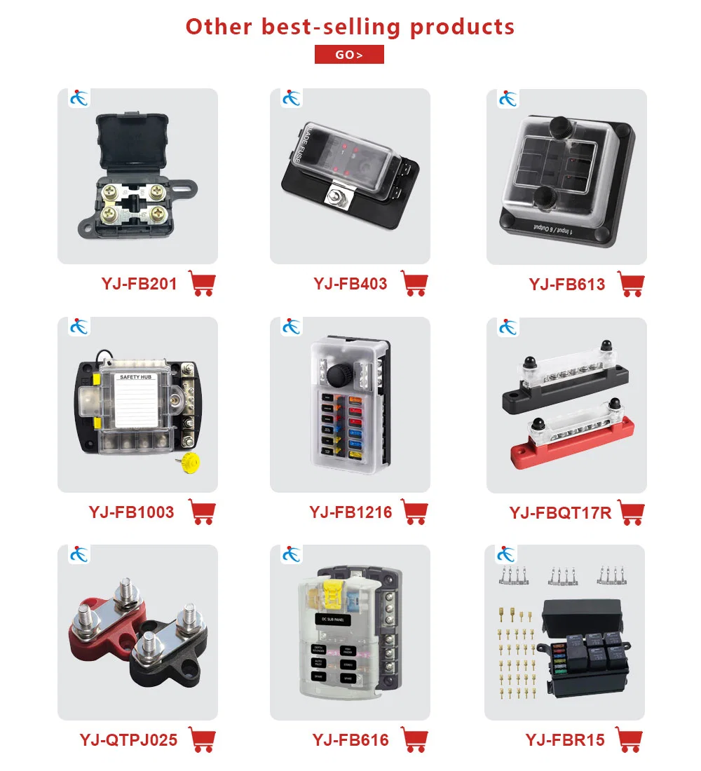 12V 6 Input 6 Output 6 Way Fuse Blade Block Holder Fuse Box with LED
