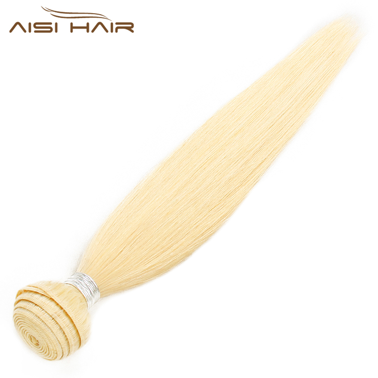 Aisi Hair Hotselling Blonde Color Silky Straight Wave Human Hair  Brazilian Human Hair Bundles Extension For Women