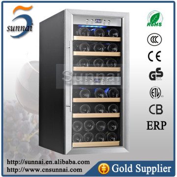 24 Bottles Compressor Power Source Dual-Zone Temperature Zone Wine Refrigerator