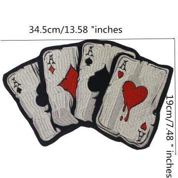 Cartes à jouer patchs de broderie moto fer sur