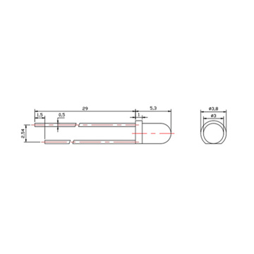 UV 405nm-410nm Purple LED 3mm Water clear Lens