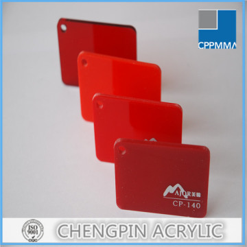 different red color PMMA/cast acrylic sheet