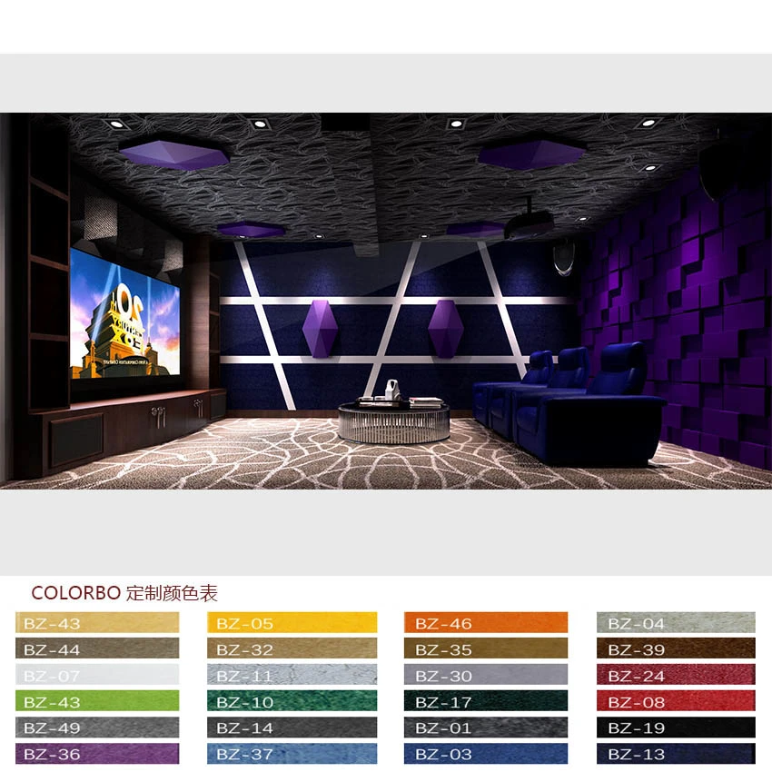 Recording Studio Polyester Sound Absorber 3D Wall Panel