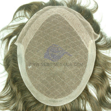 French lace hair replacement system for men