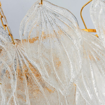 China Luxury Glass Leaf Pendant Lamp Crystal Leaf Chandelier Manufactory