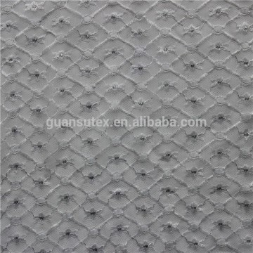 allover silver thread100% nylon lace fabric/ tulle lace fabric for lady's dress