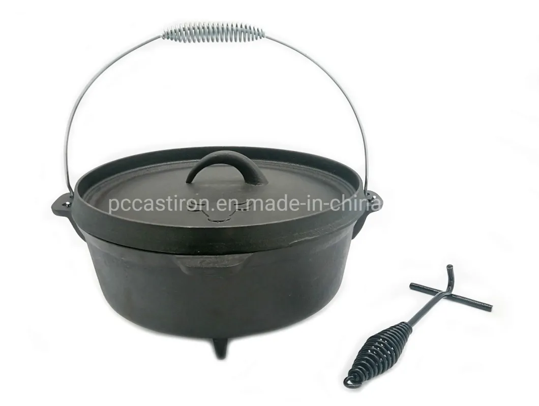 8qt Preseasoned Cast Iron Dutch Oven Cookware with Lid Lifter