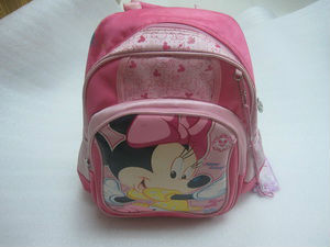2013 HOT SELLING HongKong Disney Minnie Mouse Cartoon Pink Terylene Backpack/School Bag
