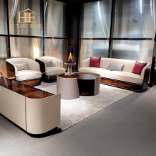 Made in China Manufacturer Custom Modern Luxury Walnut Veneer Sofa Set