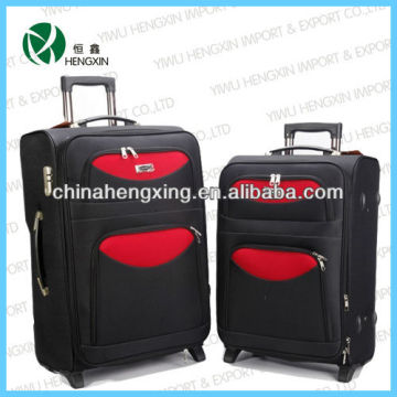 nylon bag luggage with zipper pocket outside black classical luggage with zipper pocket outside,luggage bag with multiple pocket