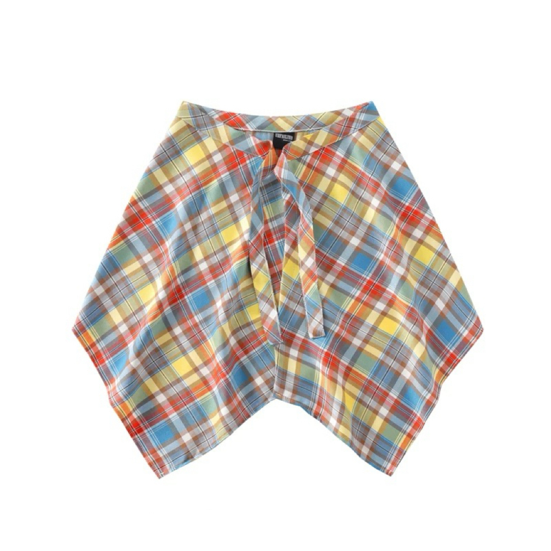 Blue Checkered Waist Accessories for Women