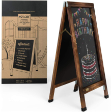 Outdoor Frame Black Chalkboard Easel Set with Chalk Sticks