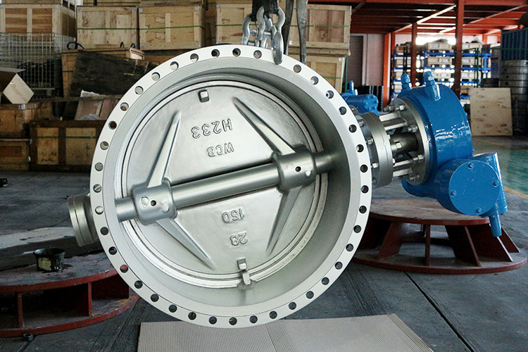 DN1600 China factory high performance  electric actuator WCB double eccentric butterfly valve