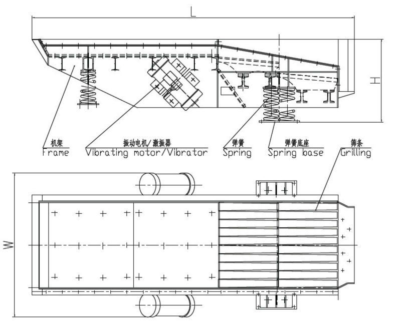 Structure gzd vibrating feeder 