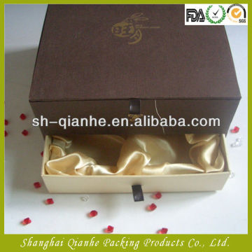Drawer box with fabric inside,tea packing box in China