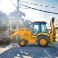 Traktor mini dengan excavator backhoe loader ujung depan