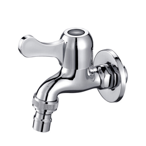 Chromed zinc washing basin bibcock with single handle