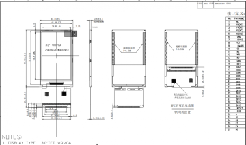 3.0 inch 240*400 RGB Interface Display