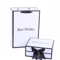 White and Black Magnetic Lid Box with Ribbon